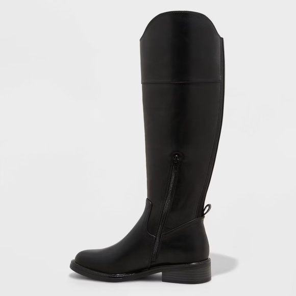 Women's Sienna Tall Riding Boots Black Knee High Boots - A New Day™ - Picture 4 of 8